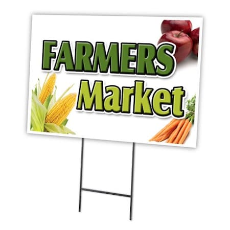 Farmers Market Yard Sign & Stake Outdoor Plastic Coroplast Window